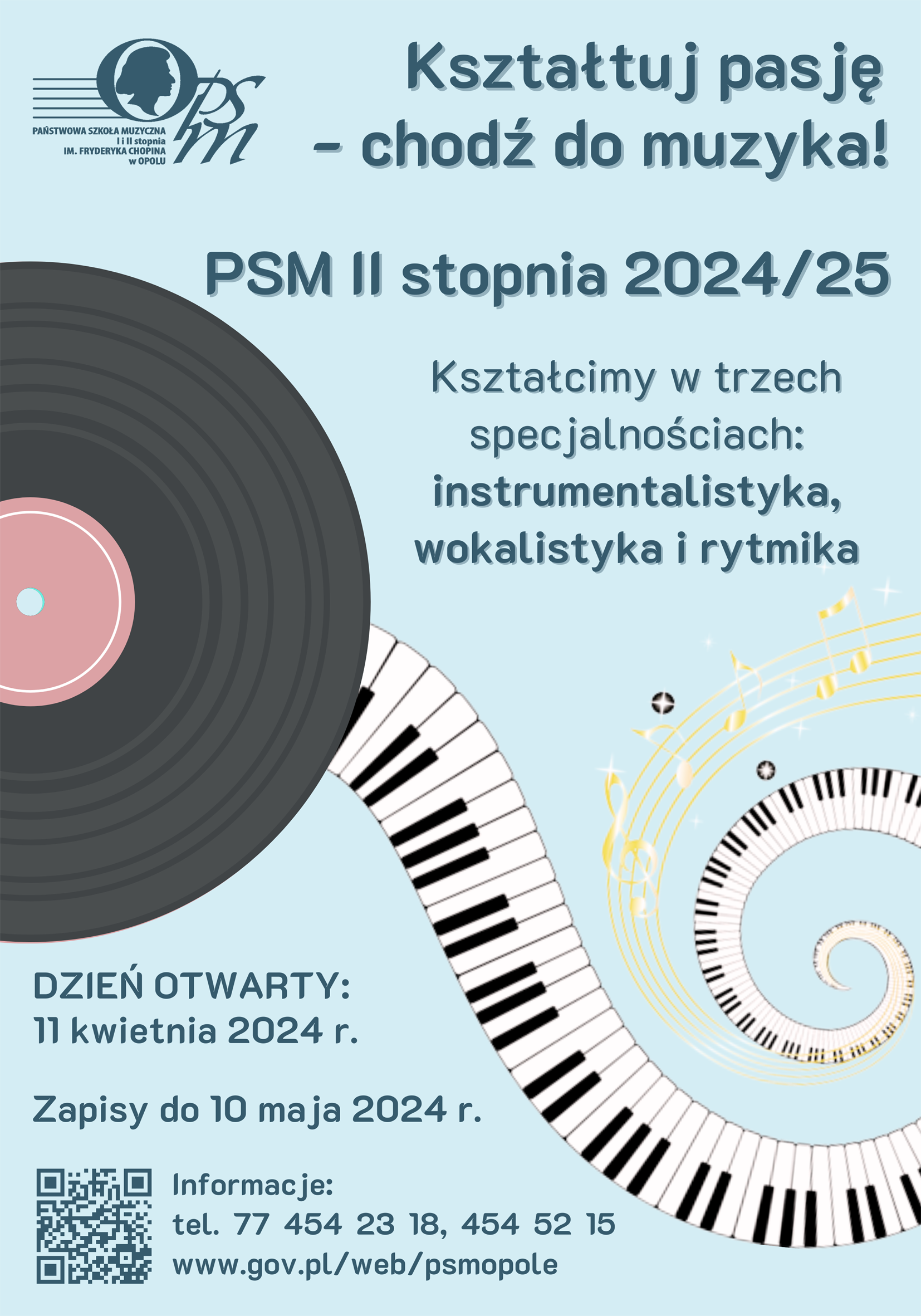 Plakat rekrutacyjny - PSM II stopnia 2024