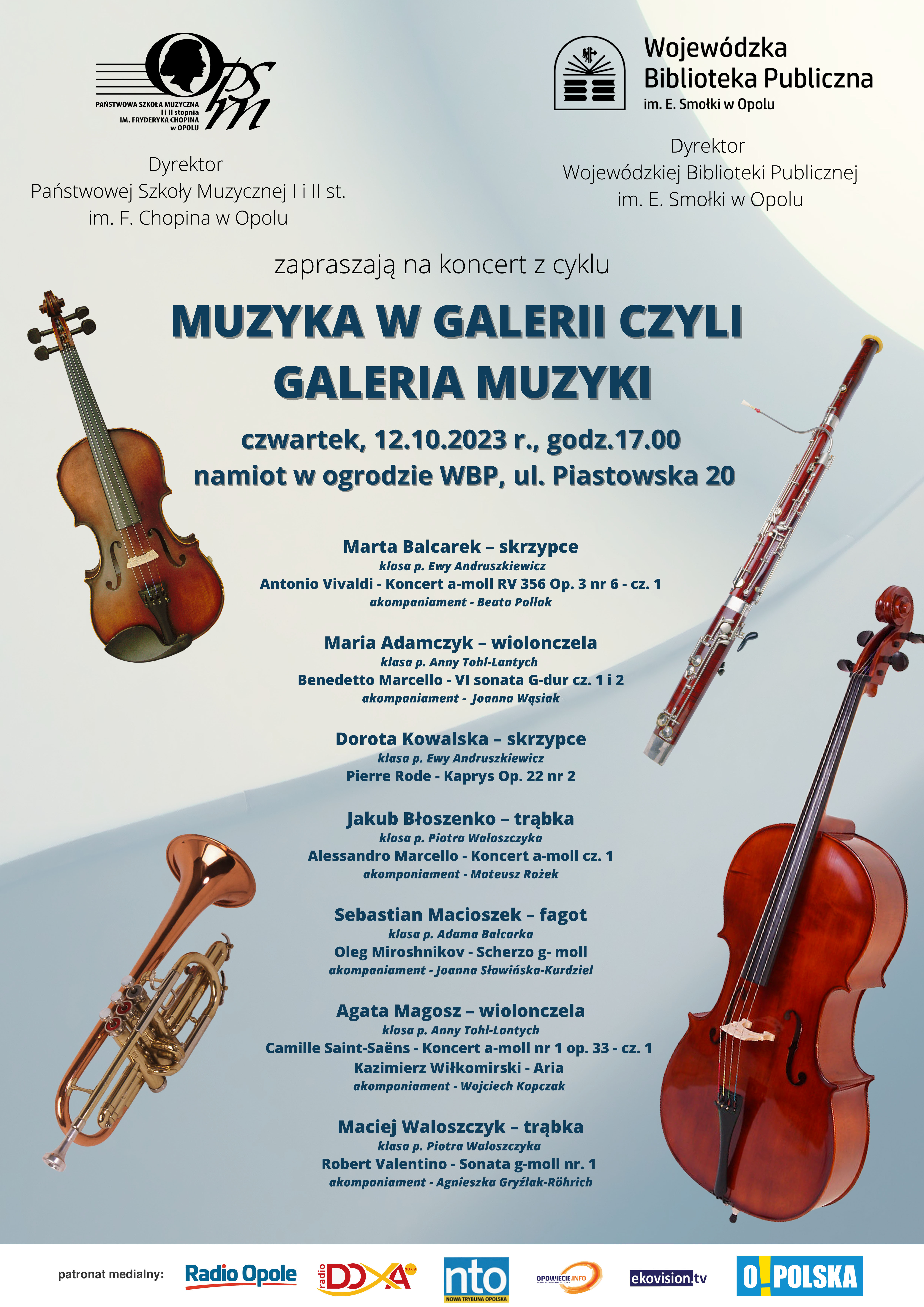 PLAKAT Muzyka w Galerii 12.10.2023 r.