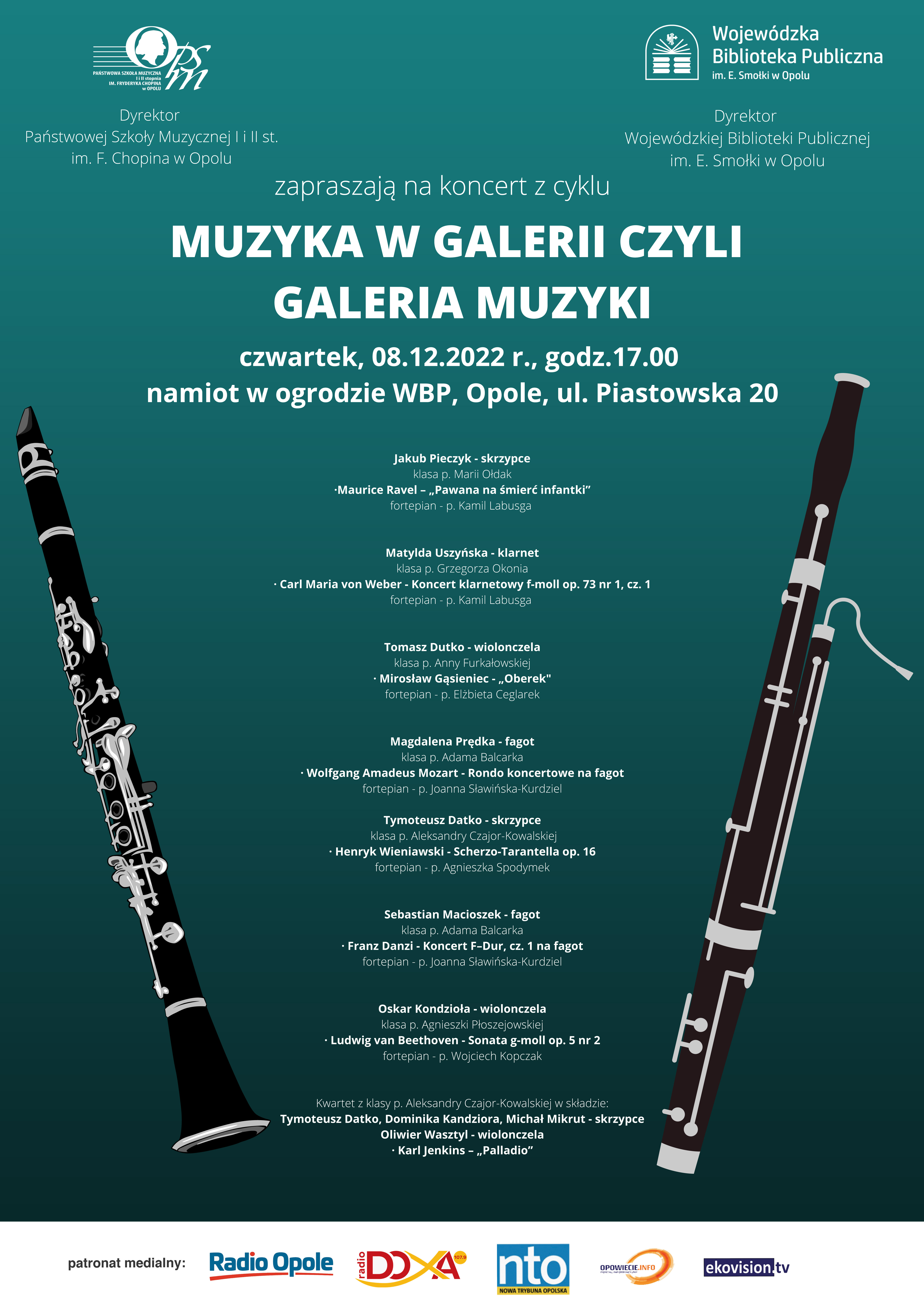 Plakat Koncertu Muzyka w Galerii czyli Galeria Muzyki