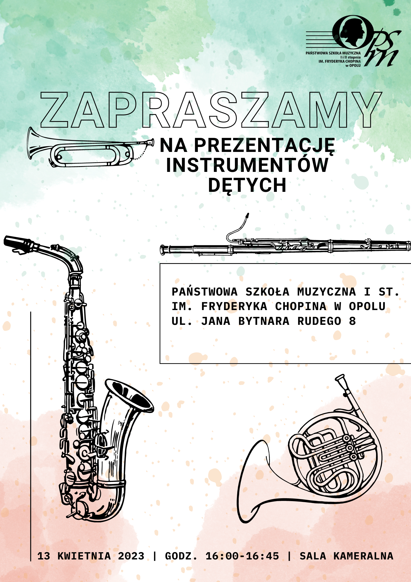 Plakat prezentacja instrumentów dętych 