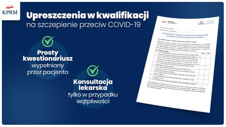 Uproszczenia w kwalifikacji na szczepienie przeciw COVID-19