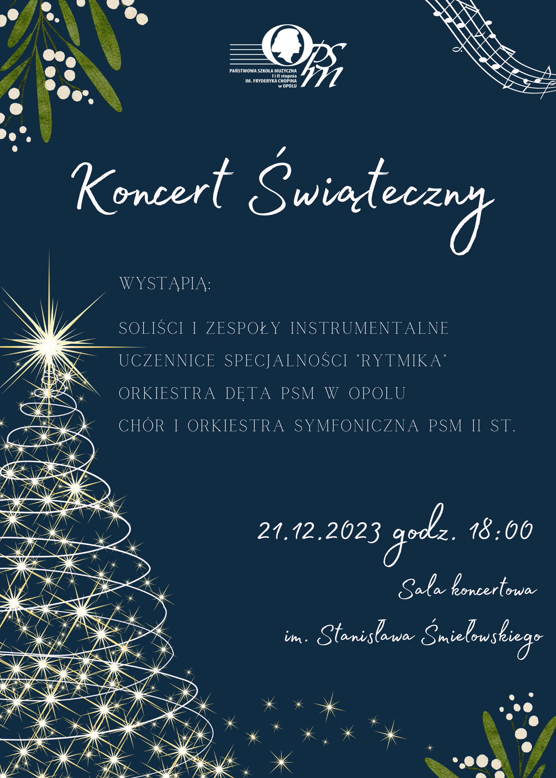 plakat koncertu świątecznego