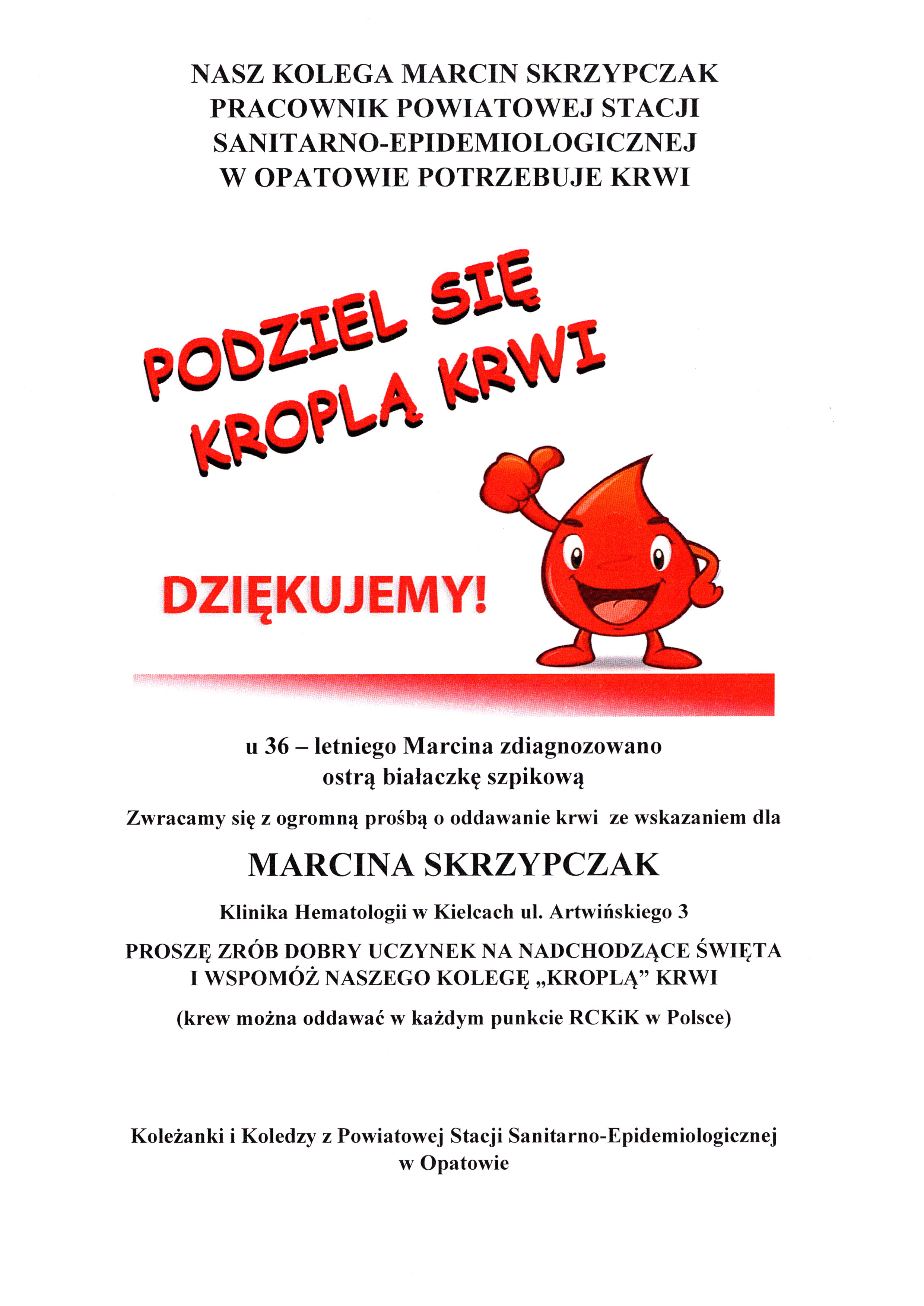 Podziel się kroplą krwi - Michał Skrzypczak 