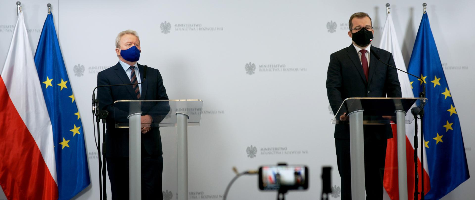 Komisarz J. Wojciechowski oraz minister G. Puda