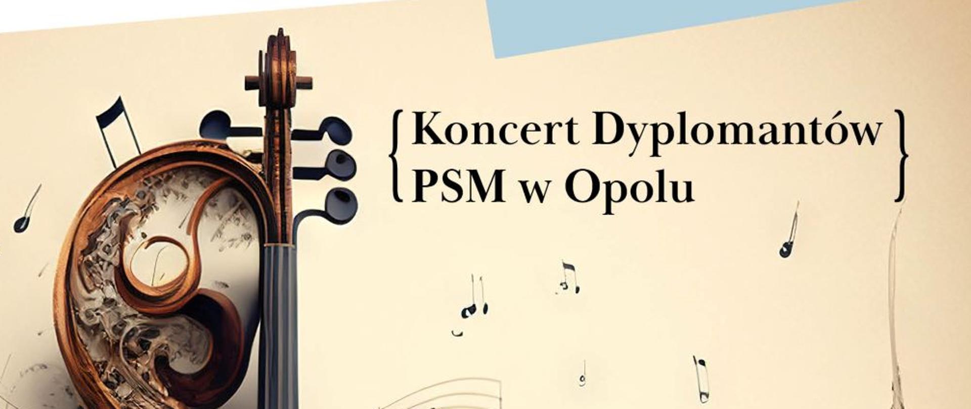 w centralnej części znajduje się grafika skrzypiec, w górnej części logo Filharmonii Opolskiej i Państwowej Szkoły Muzycznej w Opolu, w prawym dolnym rogu informacja o wykonawcach