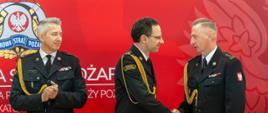 Przywitanie Zastępców Śląskiego Komendanta Wojewódzkiego PSP w Komendzie Wojewódzkiej PSP w Katowicach