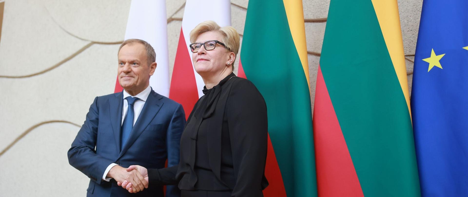 Spotkanie z mediami Premiera Donalda Tuska i Premier Litwy Ingridy Šimonytė w Wilnie