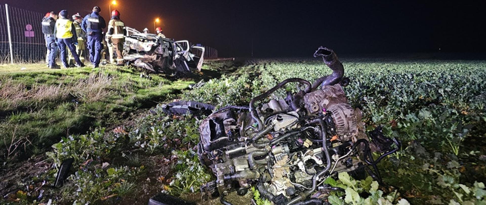 Wypadek drogowy na DK41 obwodnica Nysy w okolicach miejscowości Wyszków Śląski.