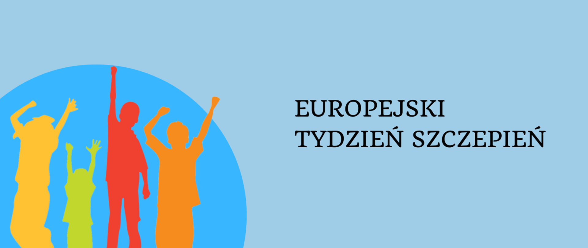 Grafika przedstawia logo Europejskiego Tygodnia Szczepień – grupa ludzi na niebieskim tle.