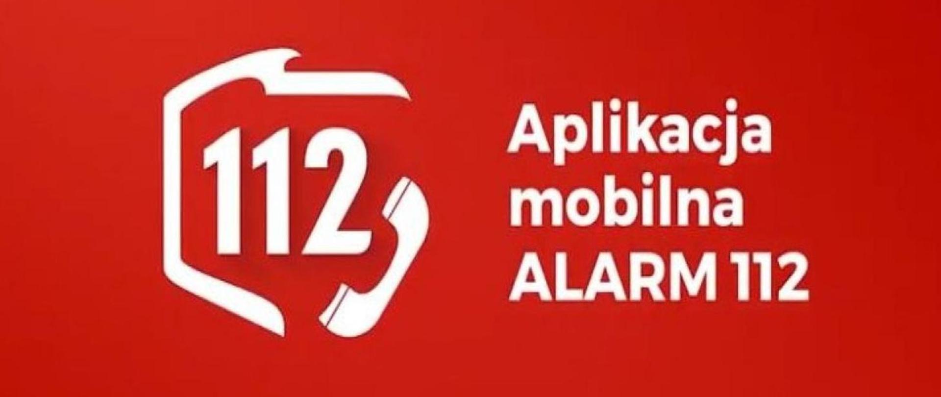 Logo aplikacji z numerem 112 na czerwonym tle