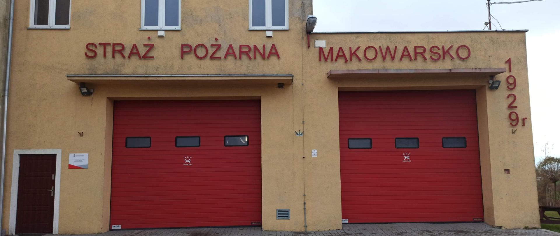 Na zdjęciu budynek OSP Mąkowarsko - elewacja frontowa