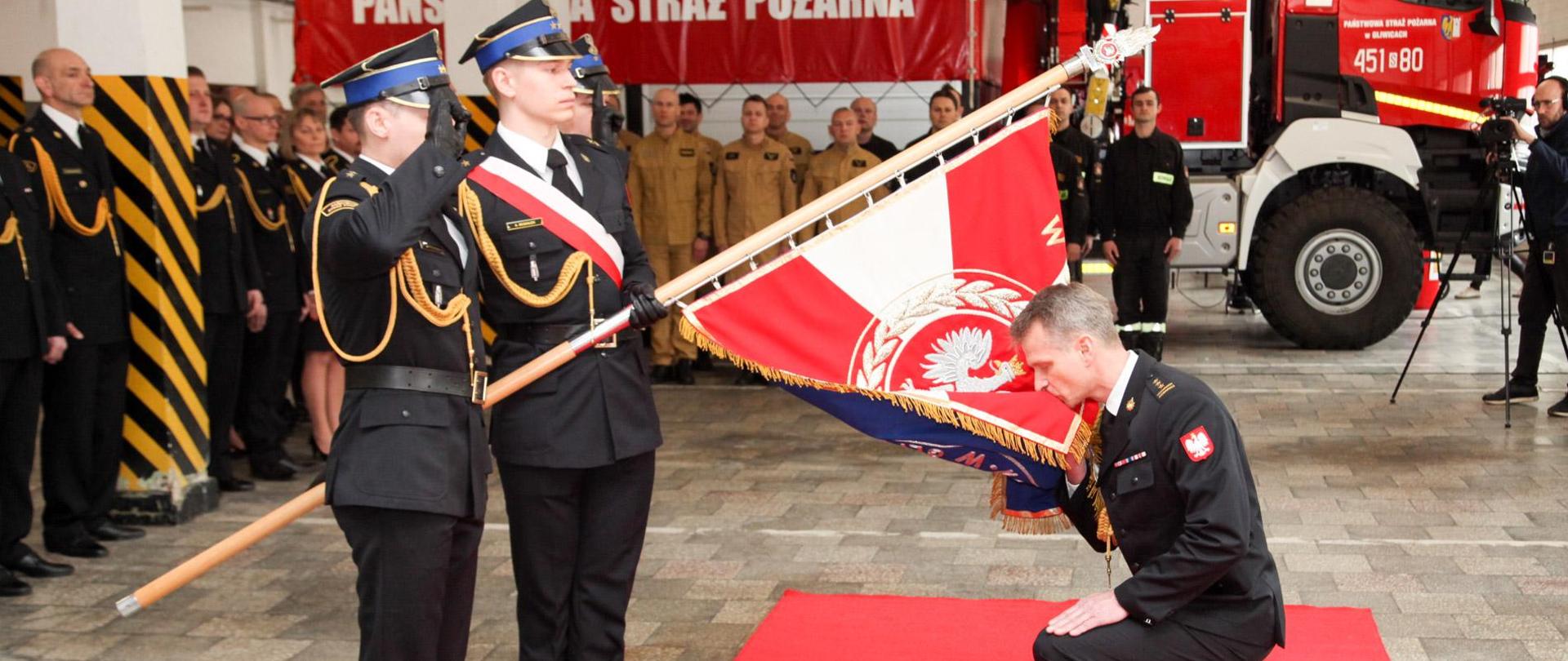 Uroczysta zbiórka z okazji powołania na stanowisko Komendanta Miejskiego Państwowej Straży Pożarnej w Gliwicach