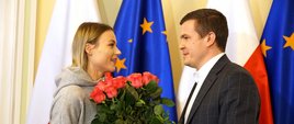 Witold Bańka gratuluje Natalii Maliszewskiej