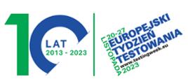 baner Europejskiego Tygodnia Testowania z podanym okresem 20 do 27 listopada 2023 roku oraz stroną internetową www.testingweek.eu