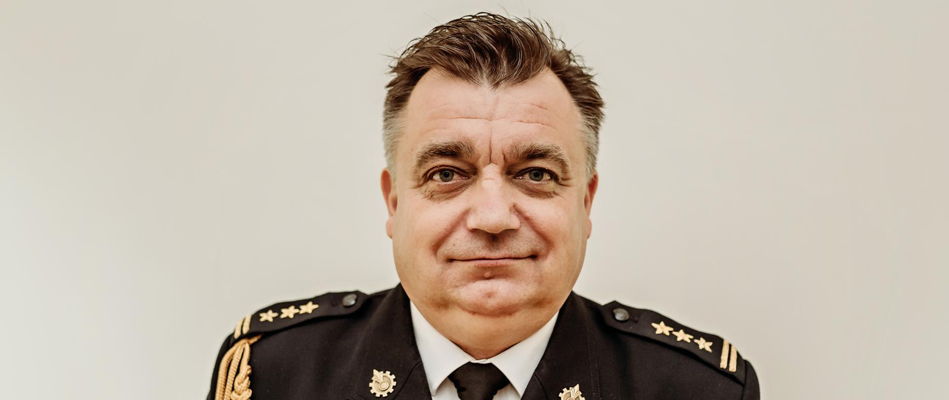 Komendant Powiatowy Państwowej Straży Pożarnej w Sierpcu st. bryg. mgr inż. Marcin Strześniewski