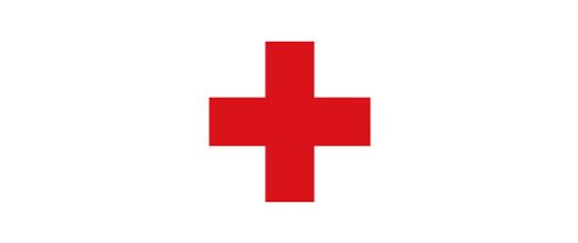 Czerwony Krzyż na białym tle