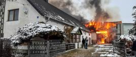 Pożar budynku gospodarczego w miejscowości Stroszowice