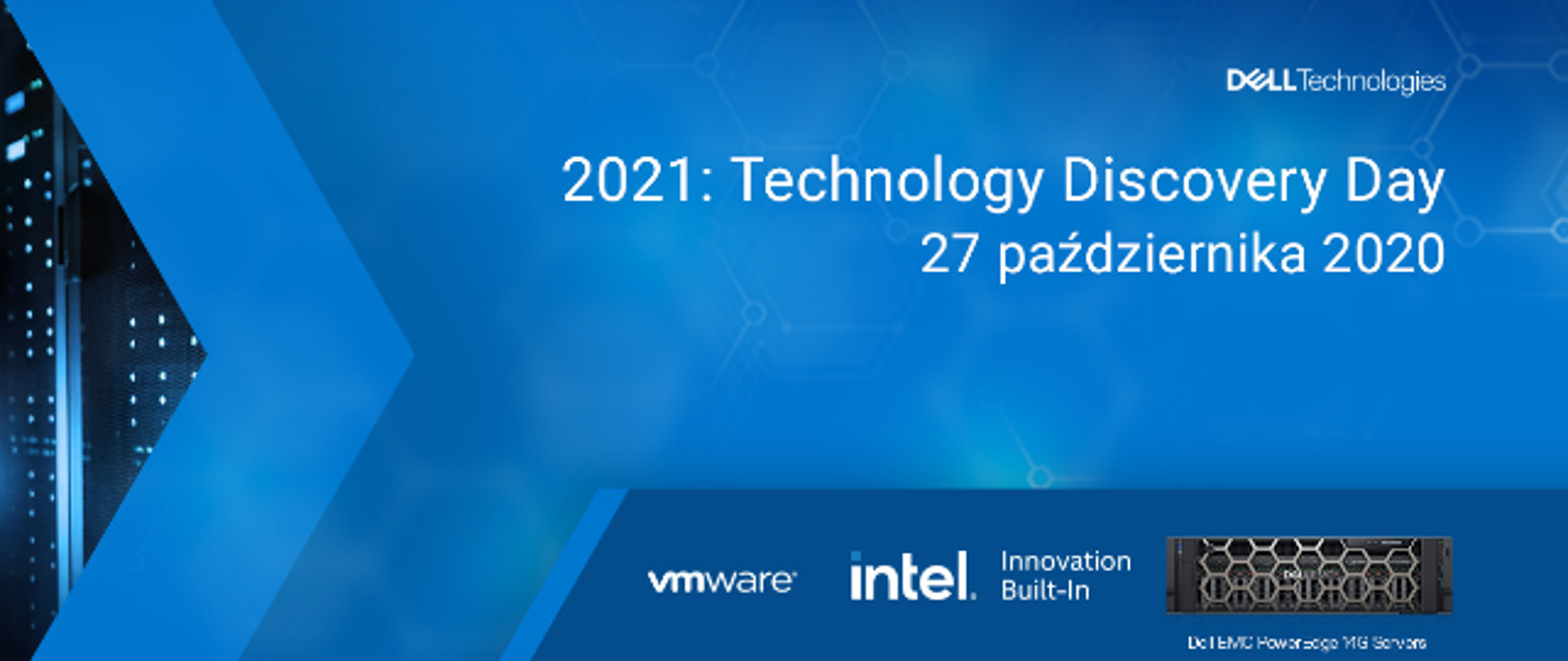 napis na niebieskim tle 2021:Technology Discover Day 27 października 2020