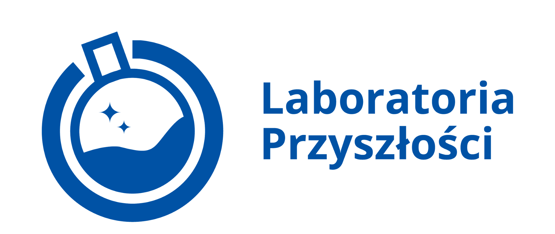 Laboratoria przyszłości niebieskie logo programu w poziomie 