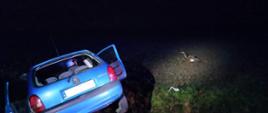 Zderzenie samochodu osobowego marki OPEL CORSA z jeleniem na 36. kilometrze drogi wojewódzkiej nr 187 na wysokości miejscowości Urbanie. 