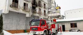 Pożar w budynku hotelowym - działania ratownicze