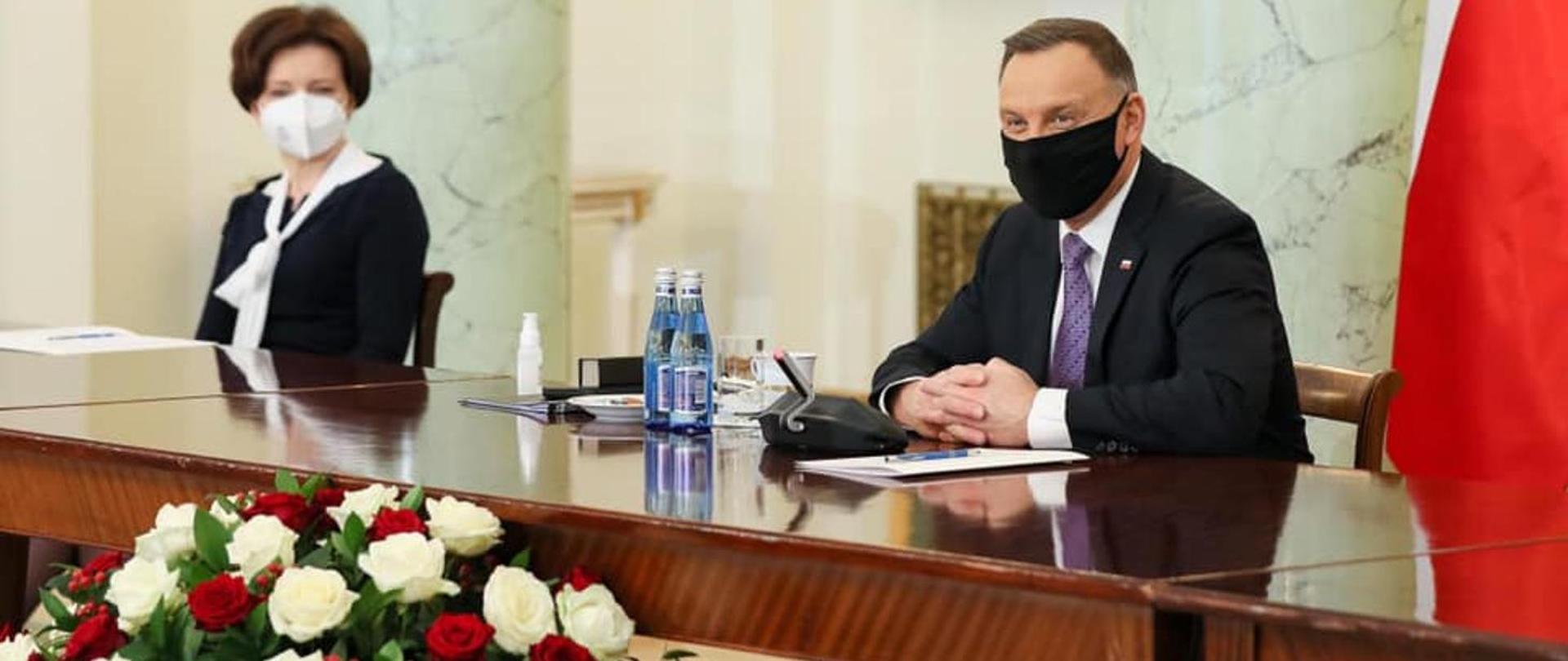 Prezydent Andrzej Duda i minister Marlena Maląg 