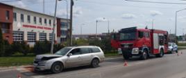 Wypadek na ul. Kolejowej obok KP PSP w Kazimierzy Wielkiej – powiat kazimierski.