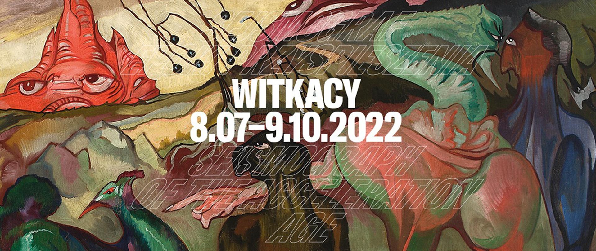 Kadr przedstawia pracę artysty Witkacego, na plakacie informującym o wystawie w Muzeum Narodowym w Warszawie.