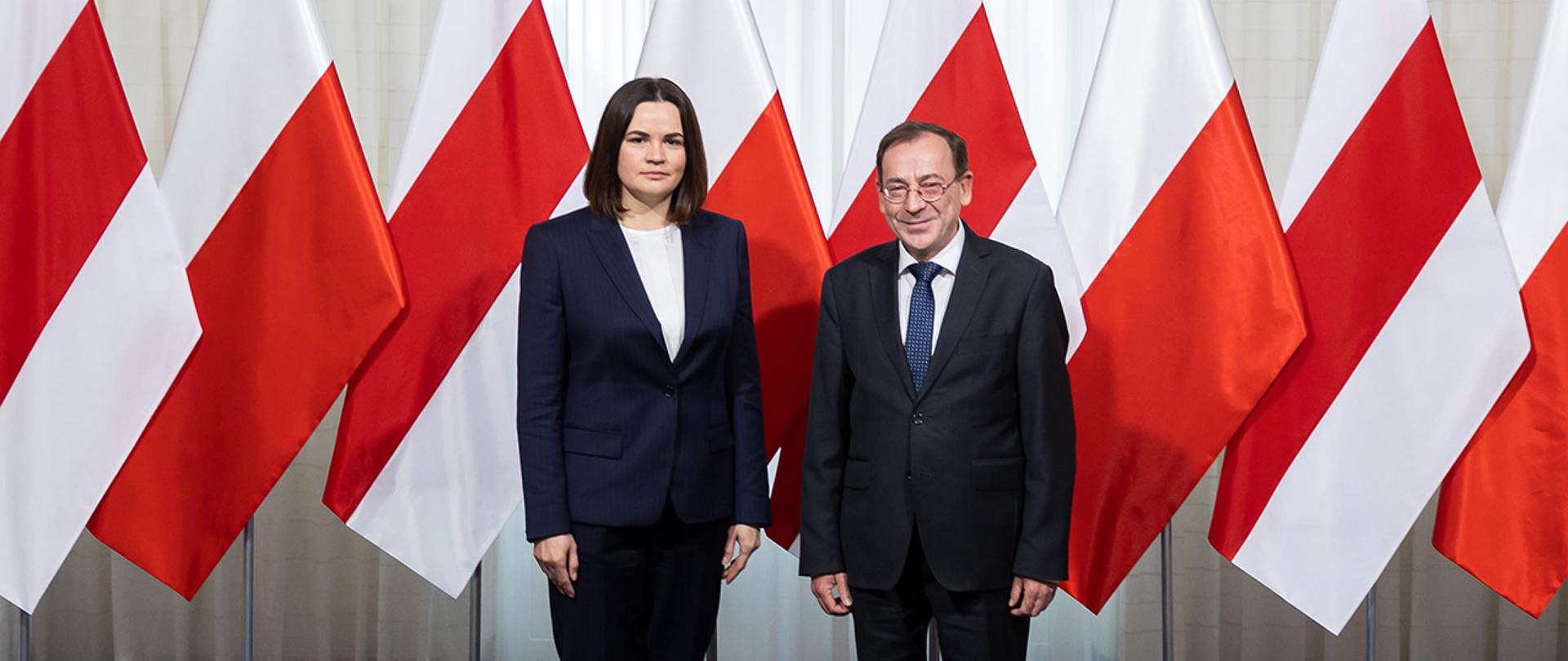 Na zdjęciu widać ministra Mariusza Kamińskiego i Swietłanę Cichanouską