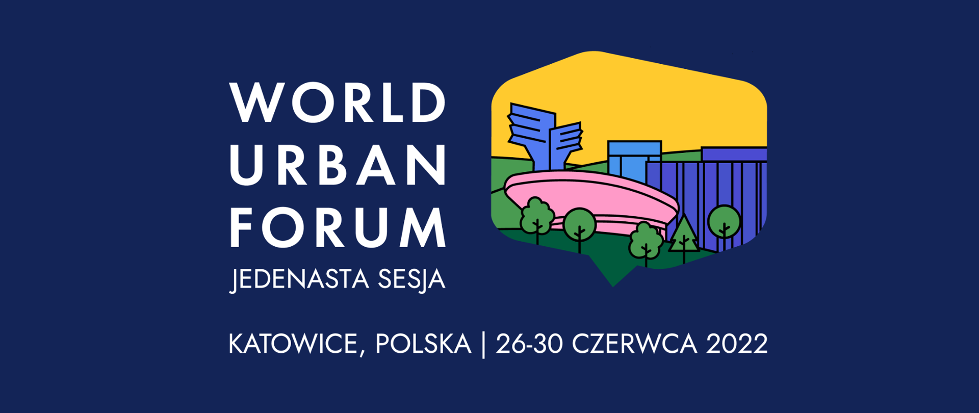 logotyp Światowego Forum Miejskiego w Katowicach w 2022 r.