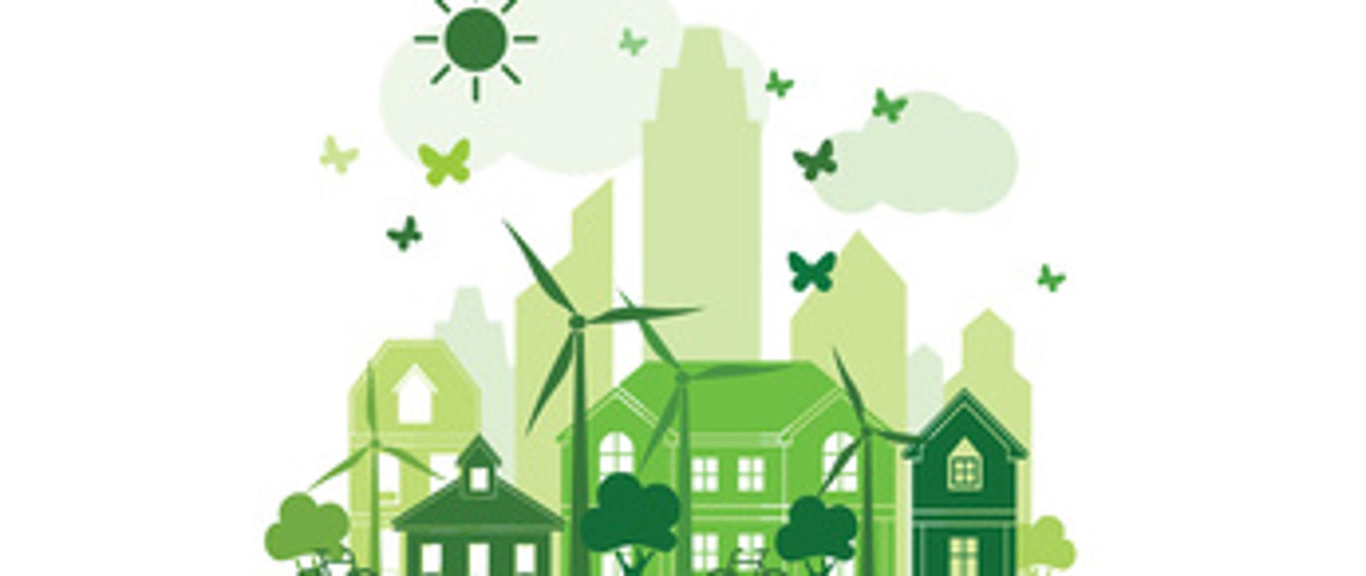 green city with green Eco Earth concept ,vector illustration