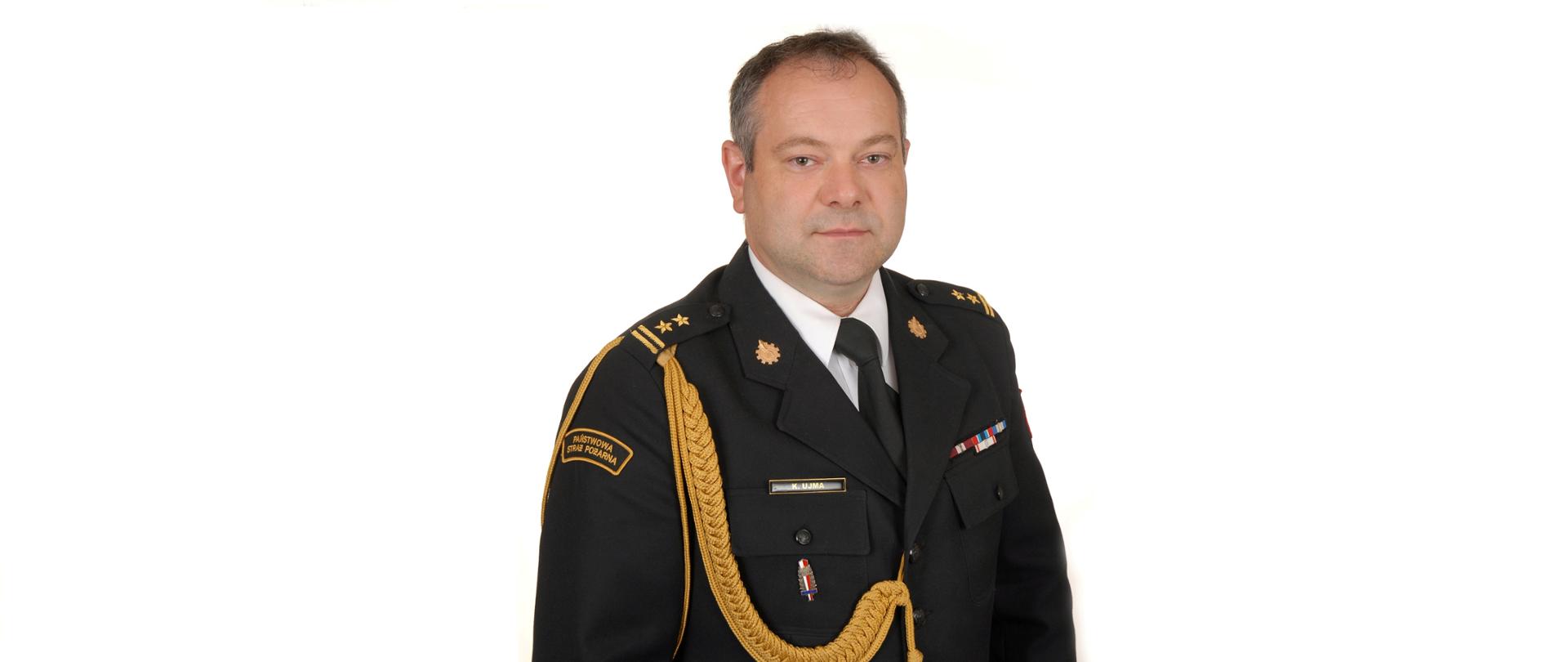 Zdjęcie przedstawia bryg. Konrada Ujmę Komendanta Powiatowego PSP w Pajęcznie