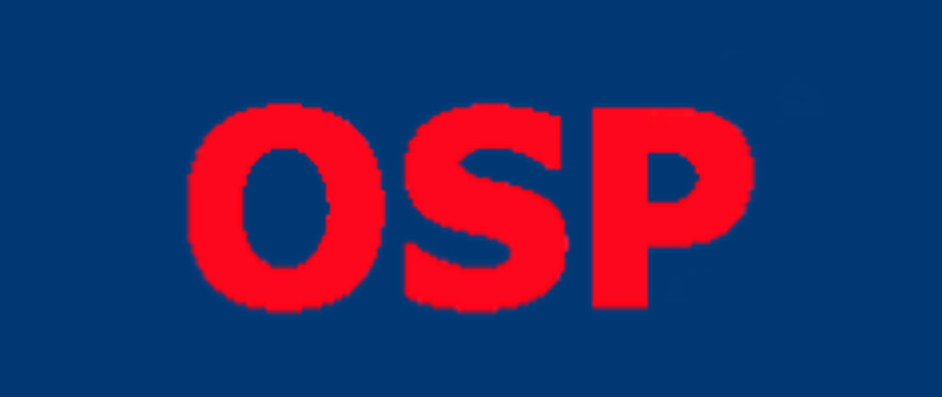 Baner z napisem OSP i logiem PSP na potrzeby artykułu o OSP