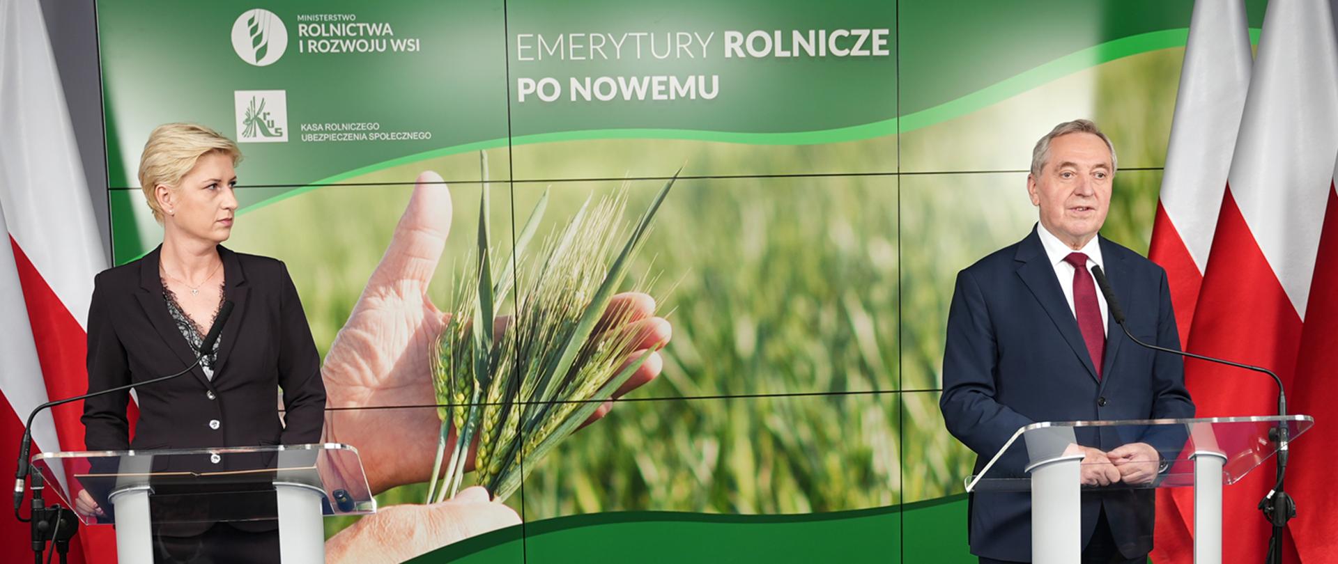 Wicepremier, minister rolnictwa i rozwoju wsi Henryk Kowalczyk oraz prezes Kasy Rolniczego Ubezpieczenia Społecznego przedstawili dziś zmiany w zasadach wypłacania rolniczych emerytur.