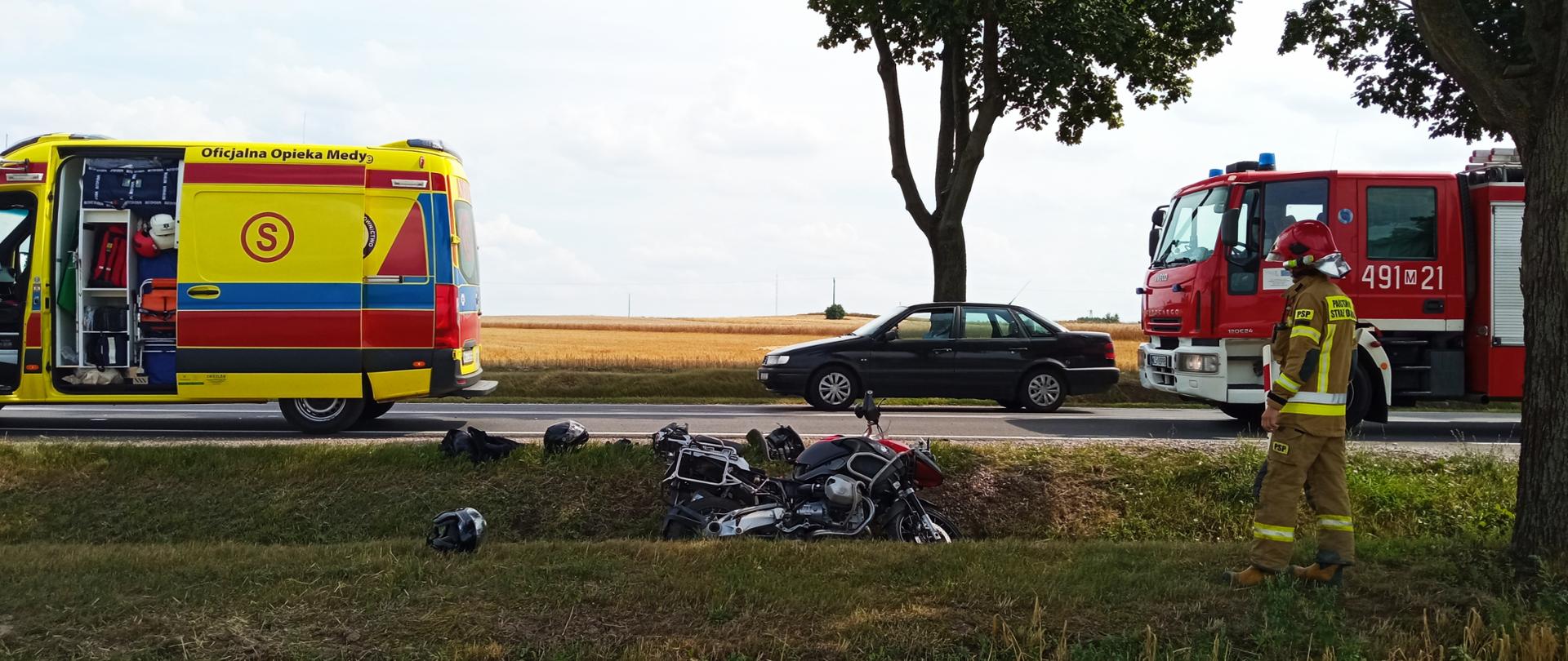 Wypadek motocyklisty w Świniarowie