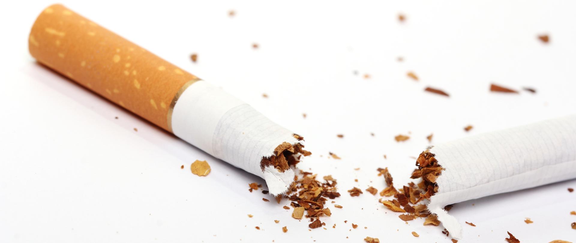 Close up of cigarette over white background