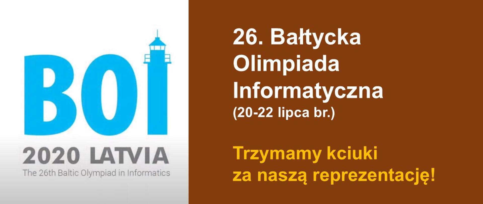 Grafika informująca o 26. Bałtyckiej Olimpiadzie Informatycznej