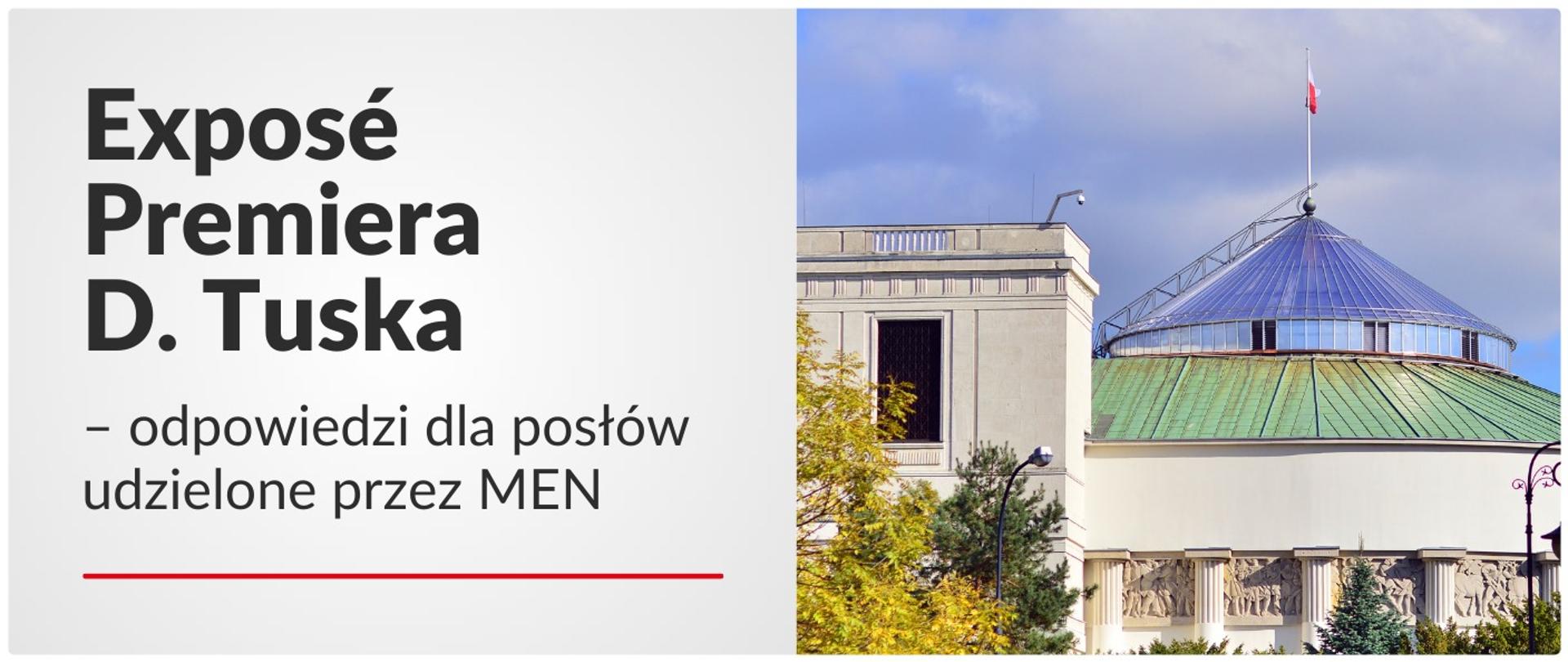 Exposé Premiera D. Tuska – odpowiedzi MEN dla posłów 