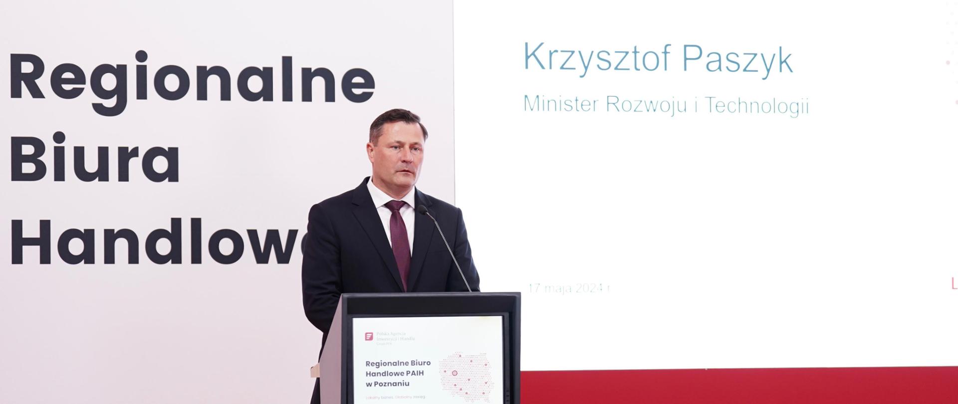 Minister Krzysztof Paszyk na otwarciu Regionalnego Biura Handlowego PAIH w Poznaniu