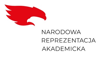 Małe logo NRA - stylizowany orzeł i napis Narodowa Reprezentacja Akademicka