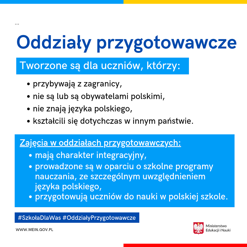 Dla kogo są oddziały przygotowawcze - grafika