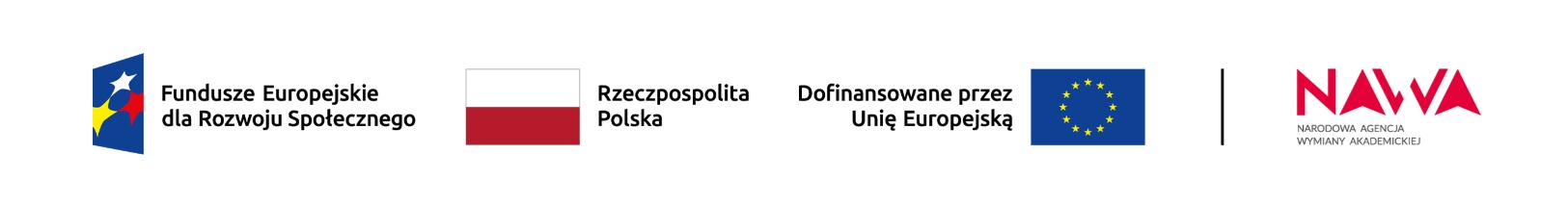 Belka z logotypami FERS, RP, UE, NAWA