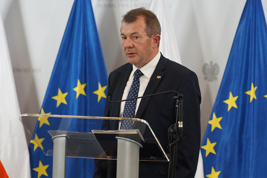 Wystąpienie Głównego Lekarza Weterynarii Bogdana Konopki podczas konferencji prasowej