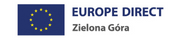 Flaga unii europejskiej, po prawej napis Europ Direct Zielona Góra