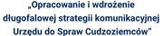 „Opracowanie i wdrożenie długofalowej strategii komunikacyjnej Urzędu do Spraw Cudzoziemców”