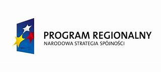 Logo z napisem program regionalny narodowa strategia spójności oraz obrazek dwie kolorowe gwiazdy i prostokąt