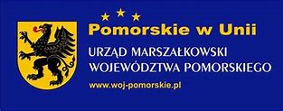 Logo z herbem województwa pomorskiego oraz napisem Pomorskie w unii urząd marszłkowski województwa pomorskiego