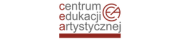 Na białym tle napis "Centrum Edukacji Artystycznej" podkreślone bordową linią