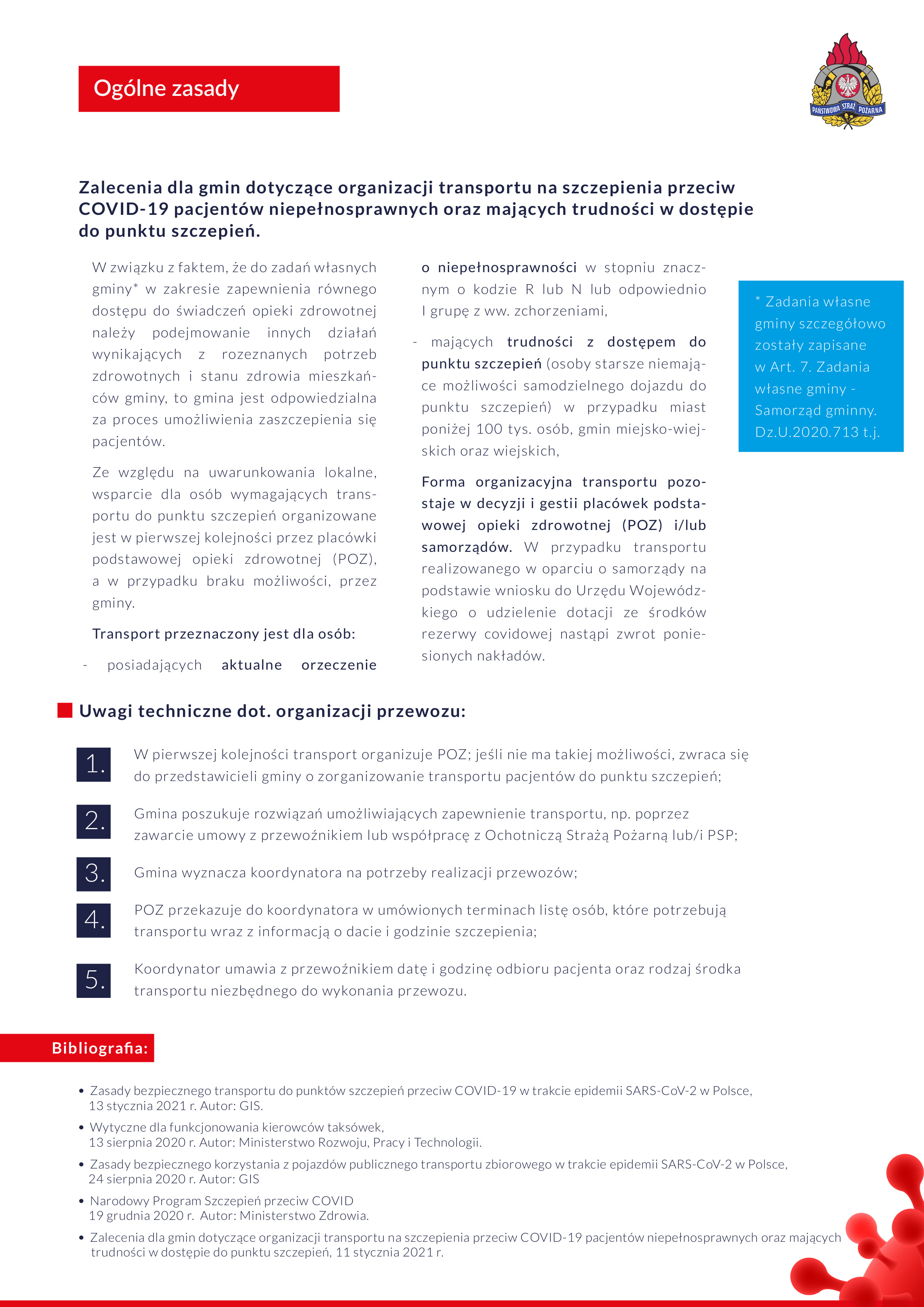 Wytyczne dla PSP i OSP w zakresie transportu pacjentów do punktów szczepień jak i personelu medycznego do pacjentów, strona 4