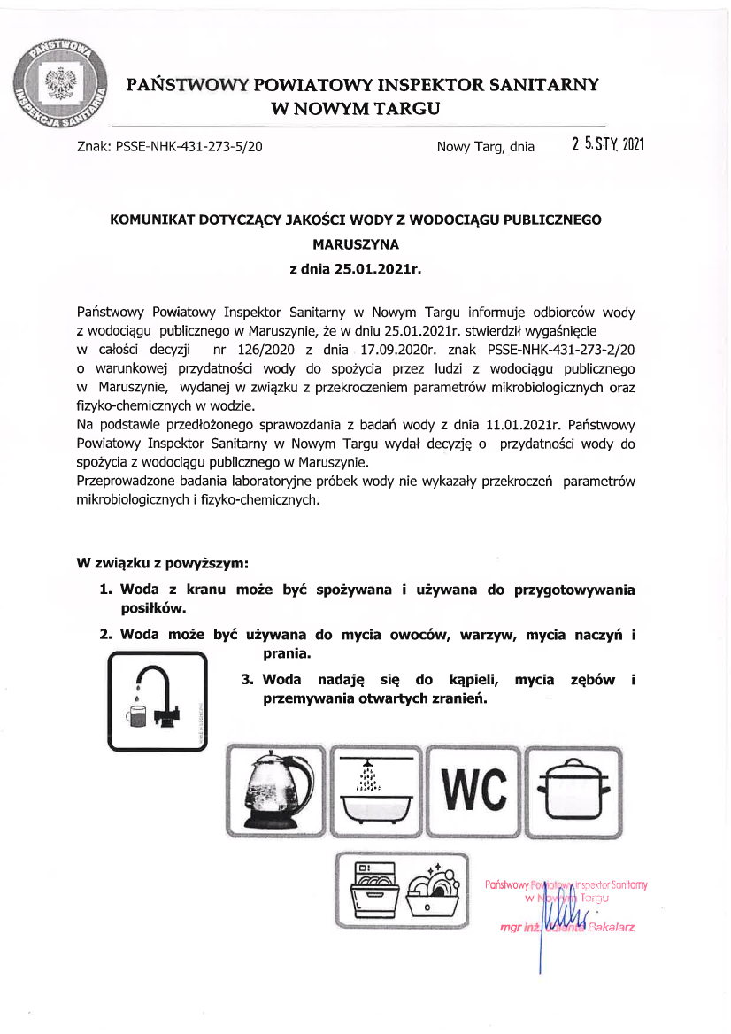 Komunikat woda 25.01.2021 r.